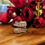 Rhodium Plated Pineapple American Diamond Ruby Red Pendant Set and Ring Combo design