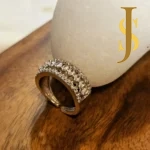 Rhodium Plated American Diamond Mint Green Mini Necklace and Ring Combo design