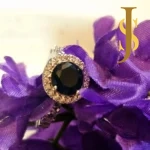 Rhodium Plated American Diamond Crystal Blue Hot Pink Necklace and Ring Combo new design