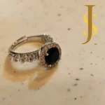 Rhodium Plated American Diamond Crystal Blue Hot Pink Necklace and Ring Combo design