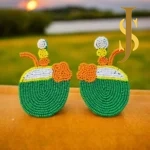 Handcrafted Coconut Water Beads Light Weight Earring set