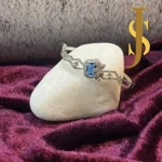 Rhodium Plated American Diamond Elegant Openable Crystal Blue Bracelet online design set