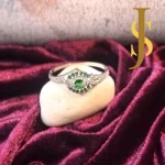 Rhodium Plated American Diamond Statement Openable Crystal Green Bracelet design