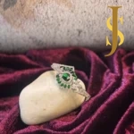 Rhodium Plated American Diamond Statement Openable Crystal Green Bracelet set