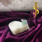 Rhodium Plated American Diamond Statement Openable Crystal Mint Bracelet set