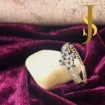 Rhodium Plated American Diamond Statement Openable Crystal Blue Bracelet design