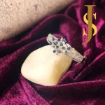 Rhodium Plated American Diamond Statement Openable Crystal Blue Bracelet set