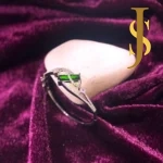 Rhodium Plated American Diamond Elegant Openable Crystal Green Bracelet