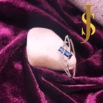 Rhodium Plated American Diamond Elegant Openable Crystal Blue Bracelet online set