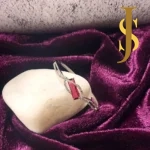 Rhodium Plated American Diamond Openable Rectangle Ruby Bracelet set