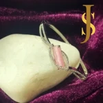 Rhodium Plated American Diamond Openable Rectangle Pink Bracelet design