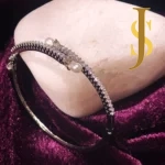 Rhodium Plated American Diamond Openable Pearl Bracelet set