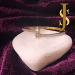 Gold Plated American Diamond Sleek Openable Dual Finish Statement Bracelet set