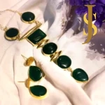 Navy Blue Statement Necklace: An Artistic Monalisa Stone Jewellery online Set