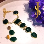 Navy Blue Statement Necklace: An Artistic Monalisa Stone Jewellery Set