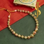 Regal Beaded Mala: Exquisite Meenakari Gold Jewellery Set shop now