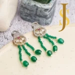 Elegant Layered Green Beads Earrings