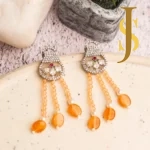Radiant Orange Beaded Earrings