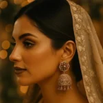 Radiant Floral CZ Stone Jhumka Earrings pink wedding jewellery