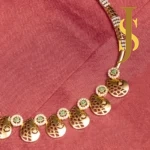 Antique Gold CZ Conch Choker Set with Green Stone on line