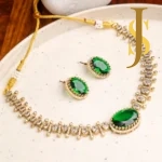 Elegant Emerald Radiance CZ Green Necklace Set