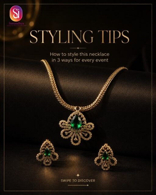 ✨ I have this one necklace. It can be worn in three cool ways. ✨
I can wear it to a party at night or, to a special event that is fun and fancy. The necklace is very flexible and I can style it the way I want to and the pretty green emerald will get everyones attention. 💚✨
Which way do you think I should wear the emerald necklace? Should I go with look number one look number two or look number three? 👑
#SanaadhyaJewels #StylingTips #NecklaceStyling #EmeraldJewellery #StatementJewellery