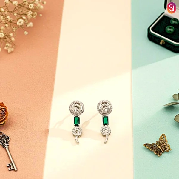 Elegant Silver-Tone Necklace Set with Multi-Colored Gemstones