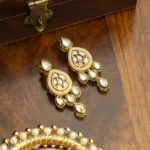 Classic Kundan Polki Choker Pearl Beaded Necklace Set Earrings