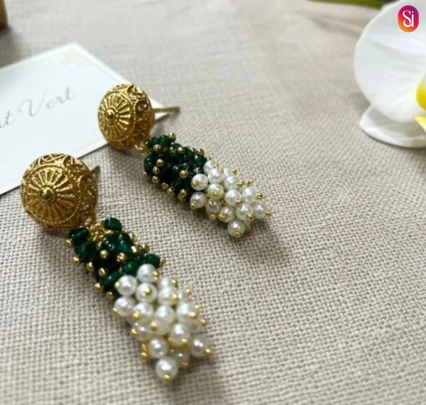 Antique Gold Royal Beads Earrings