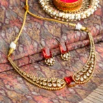 Royal Kundan Crystal Necklace Set with Ruby Accents on line jewellery