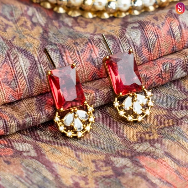 Royal Kundan Crystal Necklace Set with Green, Blue and Ruby Accents