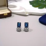 Royal Kundan Crystal earrings with Blue Accents