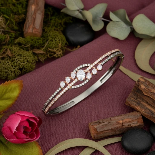 Sanaadhya Victorian American Diamond Openable Bracelet