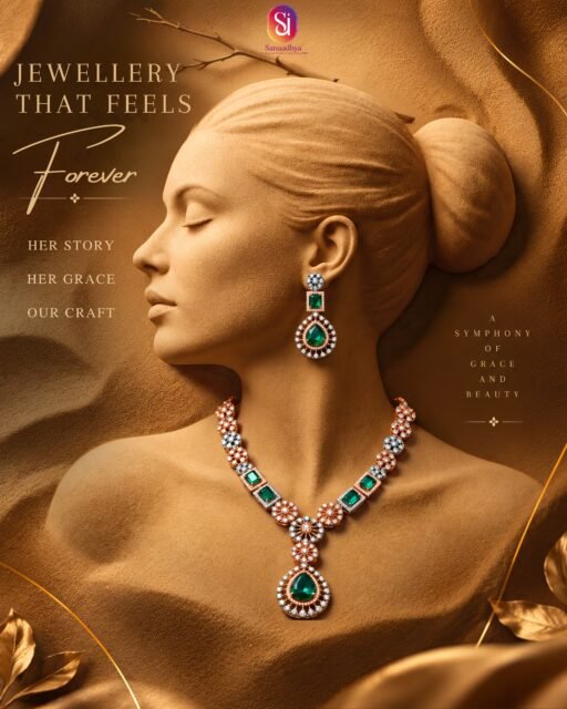 ✨ Jewellery that feels forever.
A reflection of her story, her grace, and timeless beauty, crafted into every detail.
From the brilliance of emerald hues to the elegance of intricate craftsmanship, every piece by Sanaadhya is designed to become more than an ornament. It becomes a part of the moments you’ll always remember.
Wear the grace. Carry the story. Treasure it forever.
#sanaadhya #jewellerythatfeelsforever #luxuryjewellery #finejewellery #emeraldjewellery