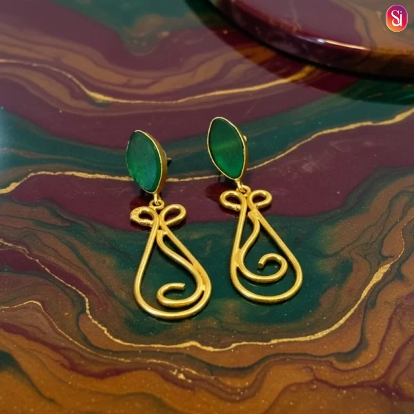 Sanaadhya Oval Danglers With Druzy Stone