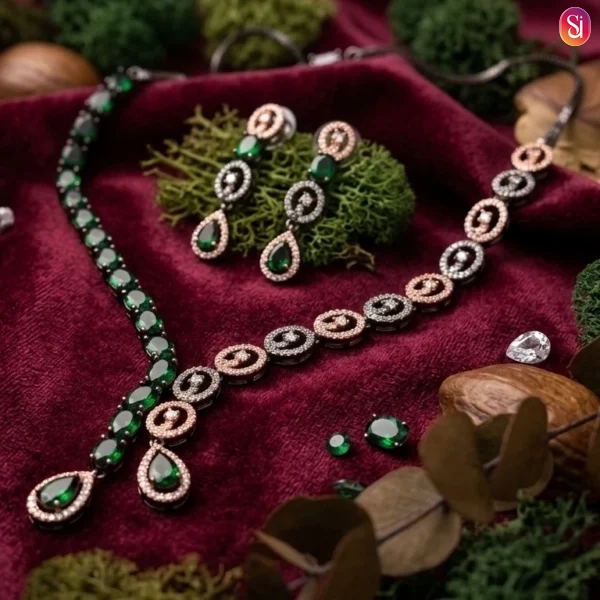 Sanaadhya Vintage Victorian American Diamond Dazzling Neckpiece